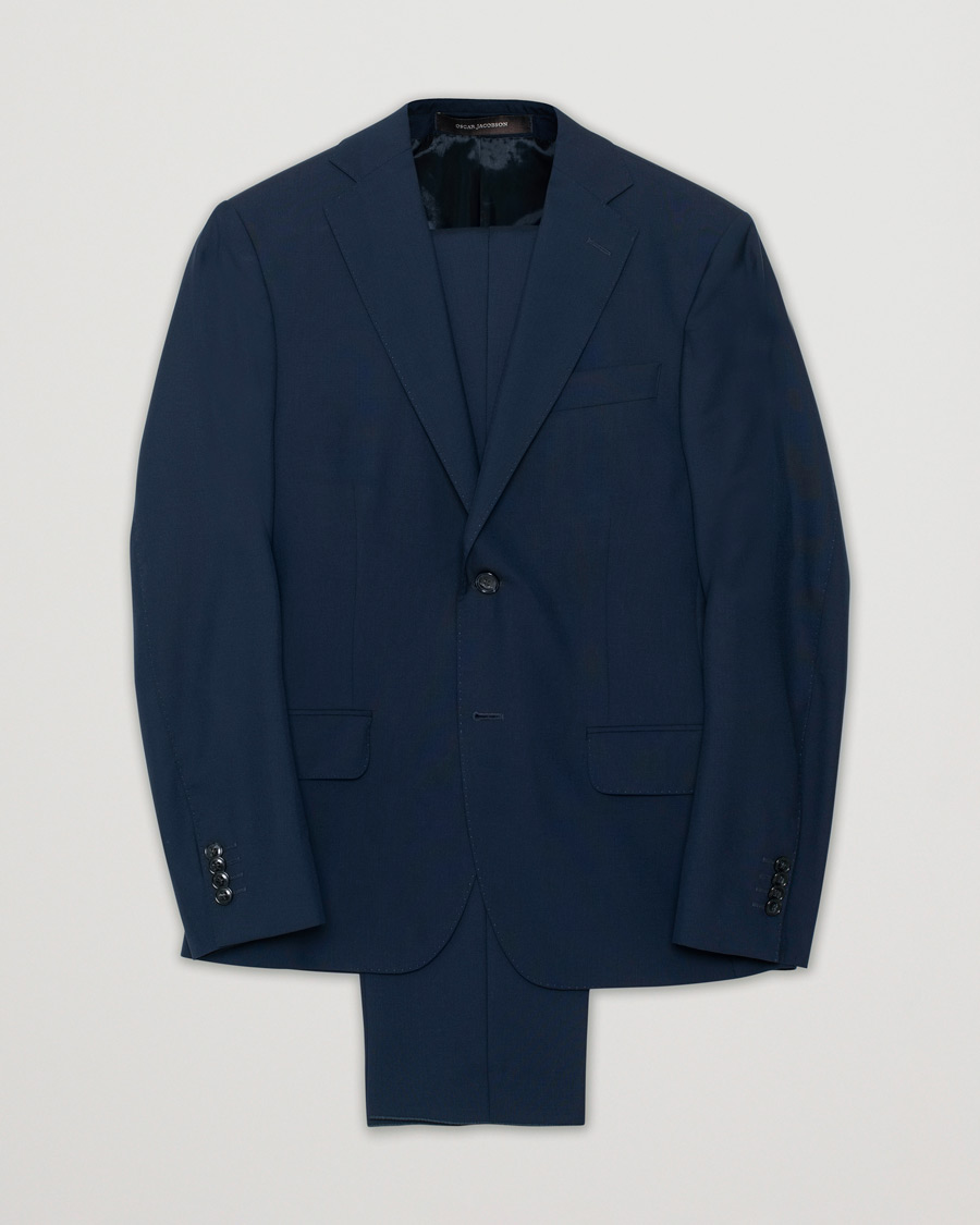 Uomini | Oscar Jacobson Edmund Wool Suit Blue | Pre-owned | Oscar Jacobson Edmund Wool Suit Blue